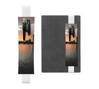 GSGCSBYMLG Boston Charles River City Skyline Sunset Porte-stylo en cuir imprimé Marque-page, blanc, Taille unique, Pochette à monnaie