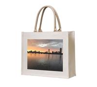 GSGCSBYMLG Boston Charles River City Skyline Sunset Sac fourre-tout en toile imprimée