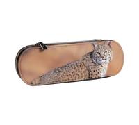 GSGCSBYMLG Canada Lynx Trousse à crayons en cuir imprimé