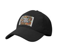 GSGCSBYMLG Cartoon mignon New York American Theme Art Printed Corduroy Baseball Cap Fashion Casual Hat Headwear, Noir , 4-7