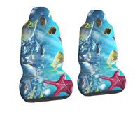 GSGCSBYMLG Coloré 3D Nature Scenic of Sea Underwater of Tropical Fish Printed The Car Chair Cover Universal Car Seat Protector Cover