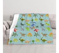 GSGCSBYMLG Couverture en peluche imprimée avec des images de dinosaures de dessin animé