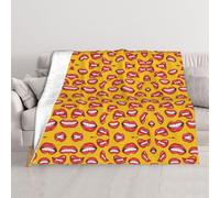 GSGCSBYMLG Couverture en peluche imprimée avec inscription « Sming and Biting Her Red Lips » pour femme