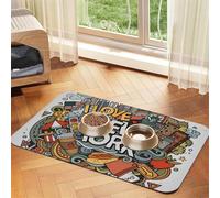 GSGCSBYMLG Dessin animé mignon New York American Theme Art imprimé animal de compagnie absorbant nappe en cuir napperon