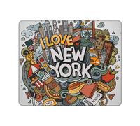 GSGCSBYMLG Dessin animé mignon New York American Theme Art imprimé Le tapis de souris lavable avec des bords cousus délicats