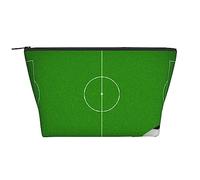 GSGCSBYMLG Green Grass Field Soccer Playground The Ball Sac de rangement quotidien avec fermeture éclair Sac de toilette portable, Noir , Taille unique
