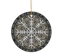 GSGCSBYMLG Helm of Awe Pendentif rond en aluminium pour sapin de Noël à suspendre