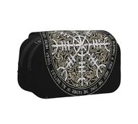 GSGCSBYMLG Helm of Awe Trousse à stylos à double clapet portable, Noir , Taille unique, Pochette à monnaie