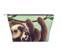 GSGCSBYMLG Lazy Cute Sloth Hanging The Branches Printed Daily Storage Bag Travel Organizer Bag with Zipper Portable Toiletry Bag, Noir , Taille unique