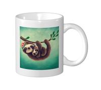 GSGCSBYMLG Lazy Cute Sloth Hanging The Branches Tasse en céramique Tasse à café