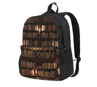 GSGCSBYMLG Library Bookshelf Book Printed Adult Backpack Laptop Backpack Casual Daypack