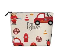 GSGCSBYMLG Little Boys and Girls in Firefighters Printed Fake Hemp Makeup Bag Travel Toiletry Bag Organizer Bag, Noir , Taille unique