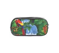 GSGCSBYMLG Macaw and Toucan Perching of American Rainforests Printed Transparent Pencil Case Pencil Bag Portable Stationery Bag