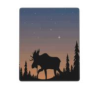 GSGCSBYMLG Moose Mountain Pine Tree Wilderness Tapis de souris lavable avec bords cousus délicats 17,8 x 22,9 cm
