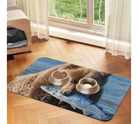 GSGCSBYMLG Napperon en cuir absorbant imprimé animal sauvage chasse poisson