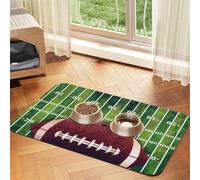 GSGCSBYMLG Napperon en cuir absorbant imprimé terrain de football américain et ballon