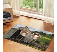 GSGCSBYMLG Old Wood Grange avec tracteur rouillé imprimé animal domestique en cuir absorbant napperon