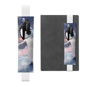 GSGCSBYMLG Porte-stylo en cuir imprimé pingouin heureux, marque-page, blanc, Taille unique, Pochette à monnaie
