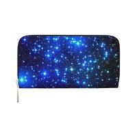 GSGCSBYMLG Portefeuille en cuir imprimé Galaxy Stars pour homme et femme avec fermeture éclair, Noir , Taille unique
