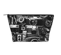 GSGCSBYMLG Retro Cool Camera Collection Sac de rangement quotidien avec fermeture éclair Sac de toilette portable, Noir , Taille unique