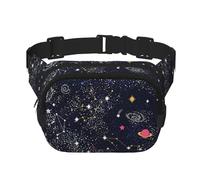 GSGCSBYMLG Sac banane carré double couche imprimé constellation amas d'étoiles galaxies sac de voyage, Noir , Taille unique