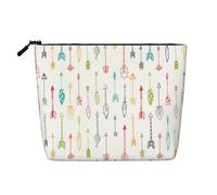 GSGCSBYMLG Sac de maquillage coloré dessiné à la main avec flèches de style bohème imprimé faux chanvre sac de voyage trousse de toilette sac organisateur, Noir , Taille unique