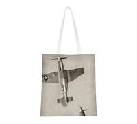 GSGCSBYMLG Sac fourre-tout lavable avec imprimé avion de la Seconde Guerre mondiale