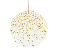 GSGCSBYMLG Sparsed Dreamy Stars and Spots Pendentif rond en aluminium pour sapin de Noël
