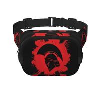 GSGCSBYMLG Spartan Warrior Sac banane carré double couche imprimé casque de voyage, Noir , Taille unique