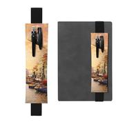 GSGCSBYMLG Superbe trousse à crayons en cuir imprimé avec vue sur le canal de Venise, Noir , Taille unique, Pochette à monnaie