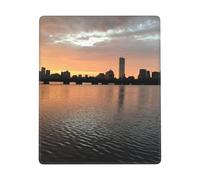 GSGCSBYMLG Tapis de souris Boston Charles River City Skyline Sunset imprimé Le tapis de souris 17,8 x 22,9 cm lavable avec des bords cousus délicats