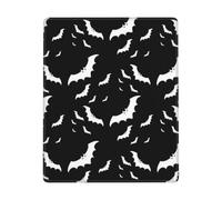 GSGCSBYMLG Tapis de souris imprimé chauves-souris volantes d'Halloween 17,8 x 22,9 cm, tapis de souris lavable avec bords cousus délicats