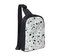 GSGCSBYMLG Terrazzo Sac de poitrine à double poche Motif marbre pastel