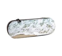 GSGCSBYMLG Trousse à crayons en cuir imprimé 3D avec belle étoile de mer sur la plage sable