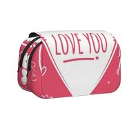 GSGCSBYMLG Trousse à stylos à double coquillage avec imprimé cœur pour la Saint-Valentin, Noir , Taille unique, Pochette à monnaie