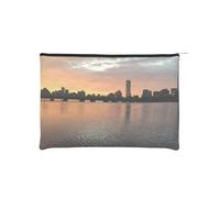 GSGCSBYMLG Trousse de maquillage réutilisable en papier imprimé Boston Charles River City Skyline Sunset