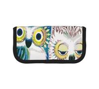 GSGCSBYMLG Trousse de rangement portable en toile imprimée pour couple de chouettes, perchoirs, arbre