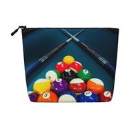GSGCSBYMLG Trousse de toilette de voyage en faux chanvre avec imprimé billard, Noir , Taille unique