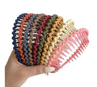 GSHLLO Lot de 10 bandeaux en plastique antidérapant à dents longues pour cheveux fins tendance sans effort avec peigne à petites dents pour femme Multi 2