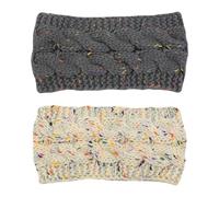 GSHLLO Lot de 2 bandeaux tricotés en tricot torsadé - Cache-oreilles en polaire - Pour l'hiver - Élastique - Accessoires pour cheveux