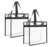 GSHLLO Lot de 2 sacs fourre-tout transparents approuvés par les stades - Sacs fourre-tout transparents pour événements sportifs, festivals, concerts, travaux - Sacs à main en plastique avec fermeture