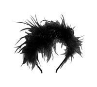 GSHLLO Serre-tête en plumes d'autruche vintage élégant pour bal masqué - Bandeau de mariage - Cosplay - Accessoire de fête - Noir