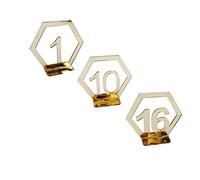 GSHUPIOU gli ospiti prenotano segnaletica Del posto, 20PCS Gold for Wedding, 1 to 20 Acrylic Elegant Table Number Cards Place Cards, for Marriage Anniversary,Bar Mitzvah, Party Supplies
