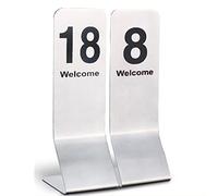GSHUPIOU gli ospiti prenotano segnaletica Del posto, Weddings 1-30, 18cmX6cm Brushed Stainless Steel L-Shaped Place Cards for Restaurant Cafe Bar Seating, Birthday Anniversary Events Party