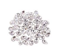 Gshy AB Gemmes Acrylique Clair Strass Cristal à Coudre Rhinestone à Coudre Boutons en Cristal pour Vêtements Robe Décorations 50pcs 10 * 14mm (Blanc)