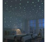 Gshy Autocollants Lumineux 100pcs Stickers Étoiles Lumineuses Décor de Plafond Fluorescent pour Chambres d'enfants Mélanger et Assortir 4 Couleurs