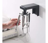Gshy Crochet de Cuisine Rotatif Etagère Rotative sans Clou Crochet Auto-adhésif Rétractables Support Mural pour Ustensiles de Cuisine Serviette