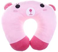 Gshy Joli Coussin Cale-Nuque à Motif d'animaux de Dessin Animé Coussin de Voyage Doux en Forme de U pour Reposer Le Cou en Voiture Avion Enfant (Lapin Rose)