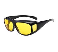 Gshy SurLunettes pour Conduite de Nuit pour Hommes et Femmes à Porter par-dessus des Lunettes de Prescription Revêtement Antireflet avec étui (Jaune)