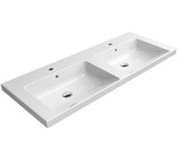 GSI Norm lavabo 125x50 cm rectangulaire classique-de meuble-double blanc 8627111